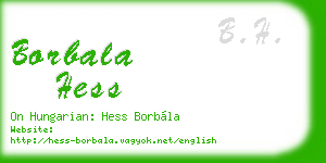 borbala hess business card
